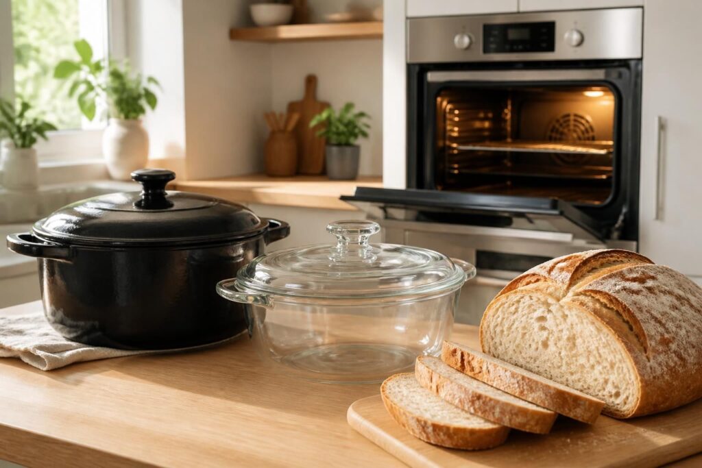 découvrez comment choisir la meilleure cocotte en fonte ou en verre pour cuire parfaitement votre pain au four. guide complet pour un pain maison réussi.