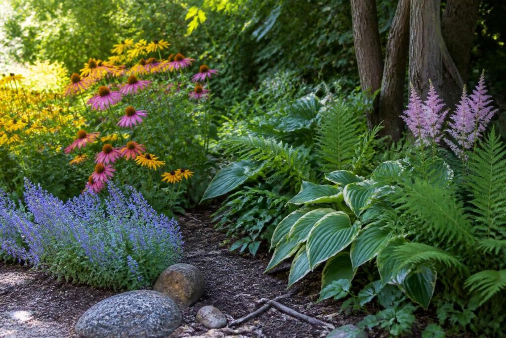 découvrez notre sélection de plantes vivaces idéales pour massifs ensoleillés ou ombragés, adaptées à toutes les expositions pour un jardin fleuri toute l'année.