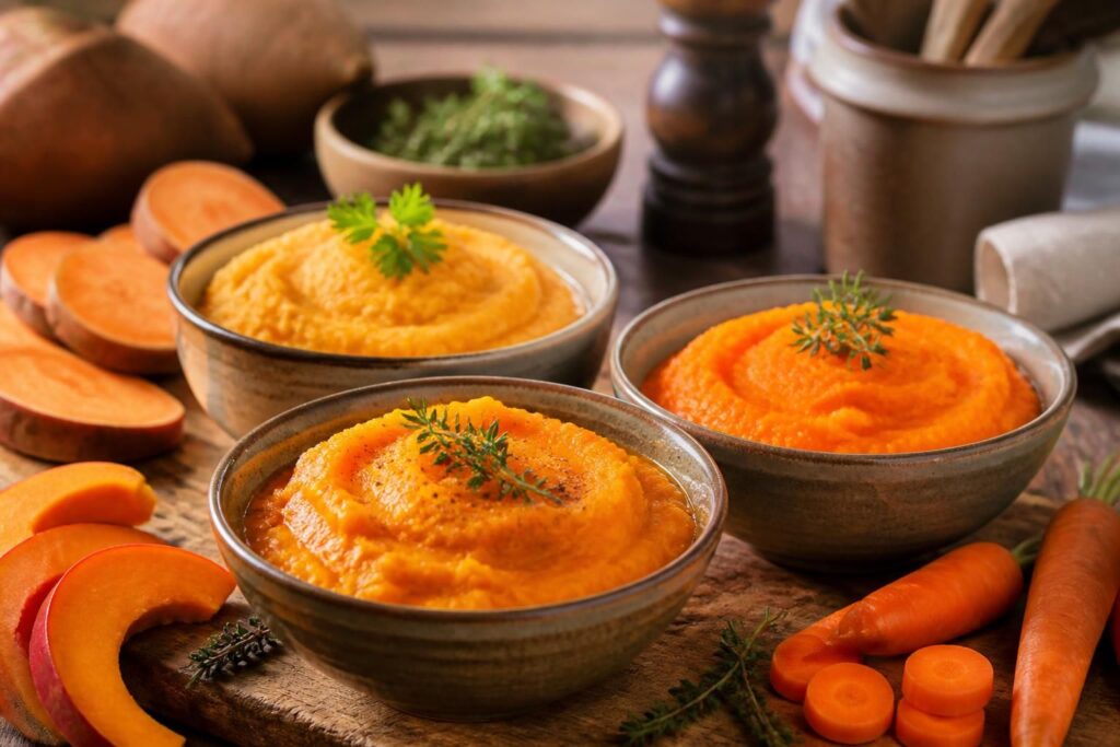 découvrez nos recettes savoureuses de purée de potimarron, patate douce ou carottes, accompagnées de conseils pratiques pour réussir ces plats simples et délicieux.