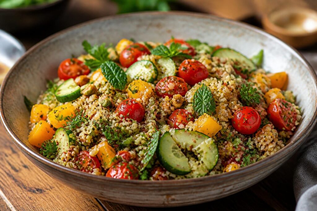 découvrez une recette gourmande et pleine de saveurs pour une salade quinoa boulgour saine et facile à préparer, parfaite pour un repas léger et délicieux.