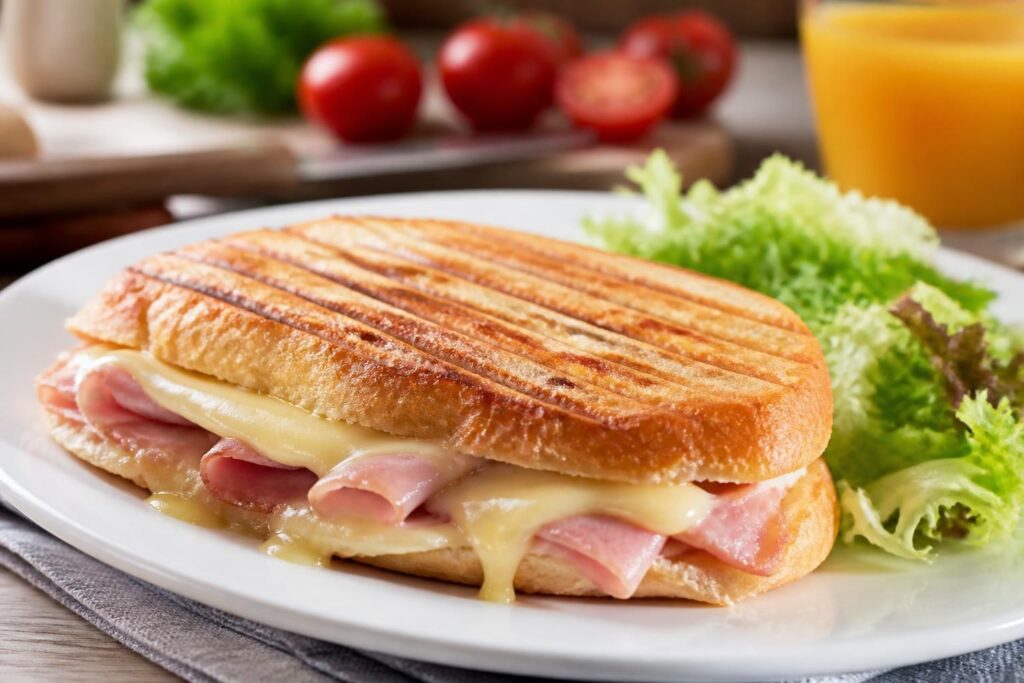 découvrez notre recette simple et rapide du panini au jambon, accompagnée d'idées gourmandes pour préparer un sandwich savoureux et croustillant à souhait.