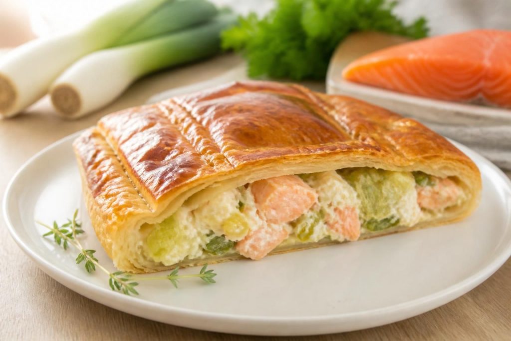 découvrez nos recettes gourmandes de feuilleté au saumon et poireaux, faciles à préparer et parfaites pour un repas savoureux et raffiné.