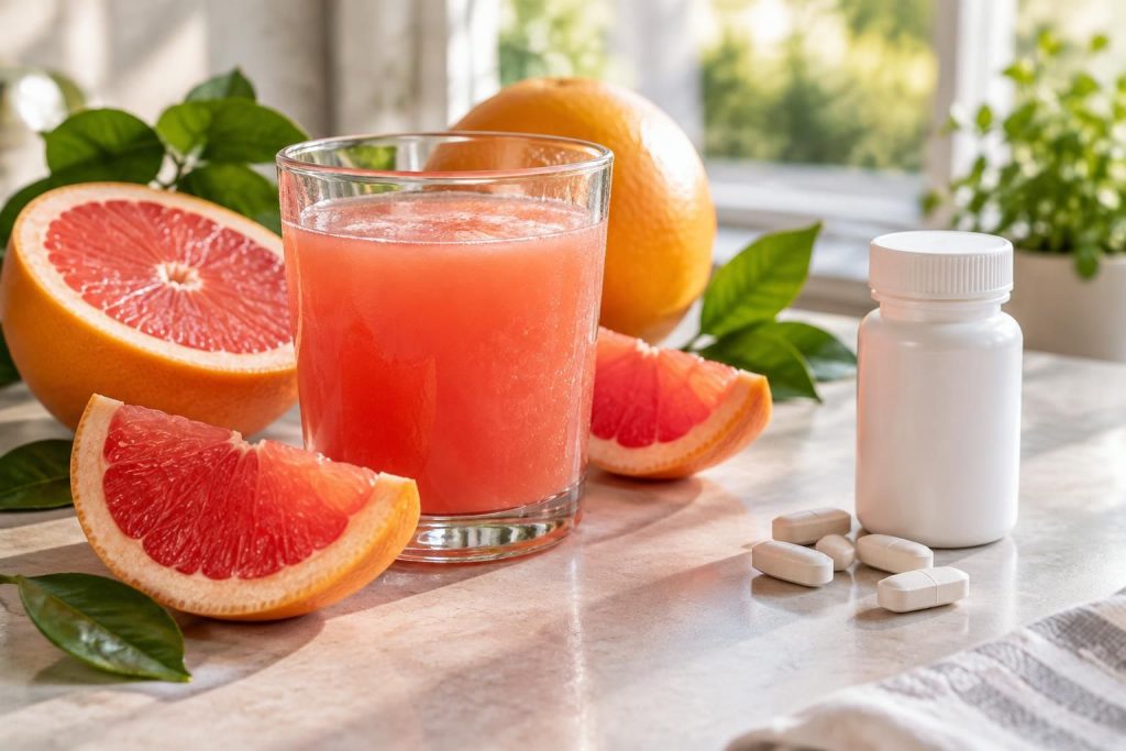 découvrez les bienfaits du jus de pamplemousse frais et ses effets sur certains médicaments : précautions, interactions et conseils pour le consommer.